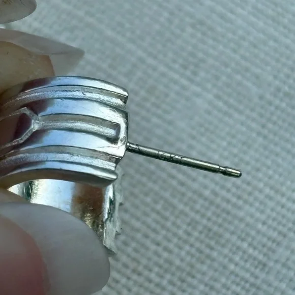 Ralph Lauren Sterling Silver Half Hoop Earrings - Picture 5 of 6